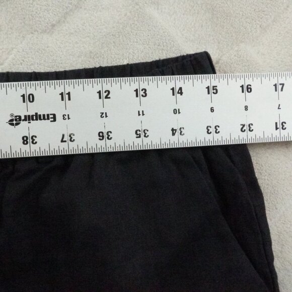 Quince Linen Pull On Pants Womens Medium Black Pull On Stretch Straight Leg - Picture 6 of 11